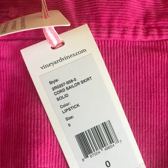 Vineyard Vines Corduroy Sailor Skirt Size 0 Pink - Picture 2 of 8